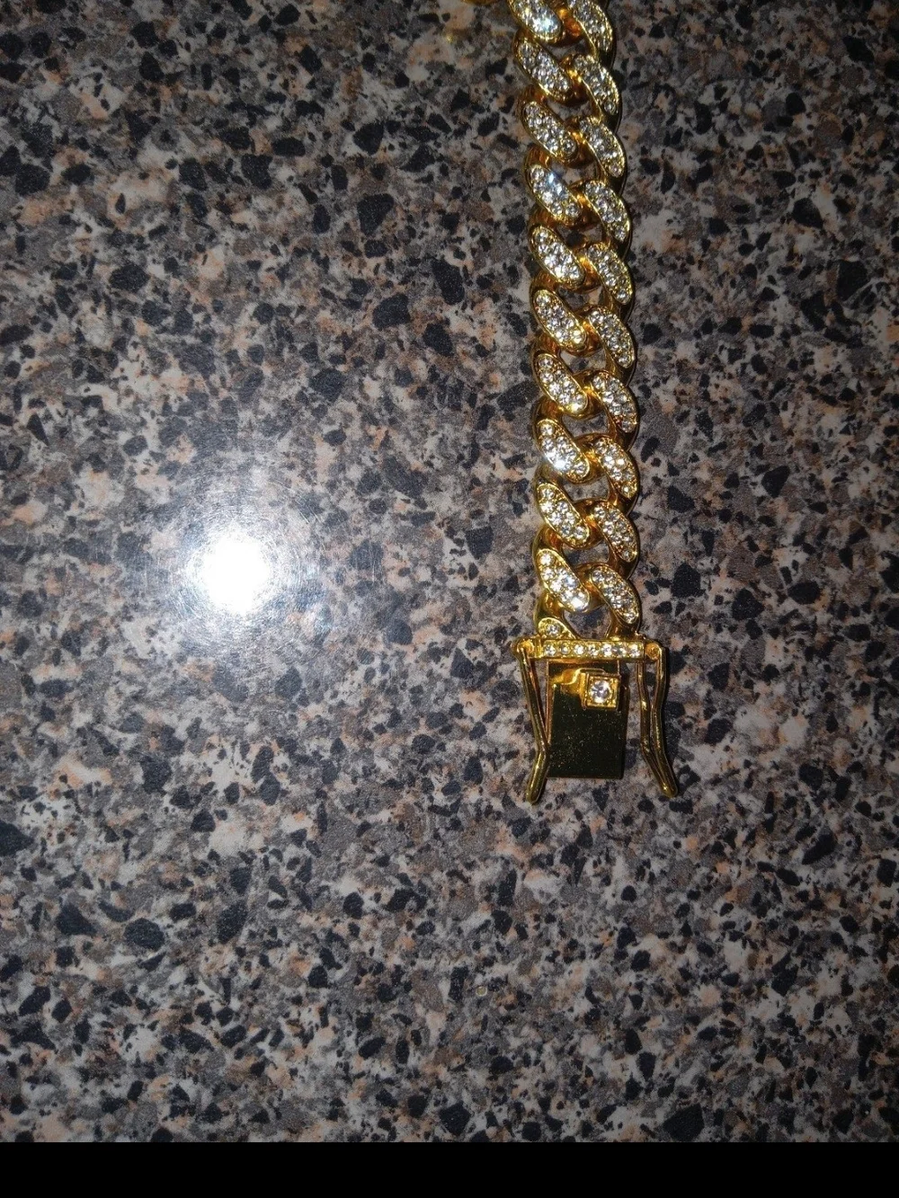 Gold Paw Charm Cuban-Style Dog/ Cat Collar - Sparkling Gold